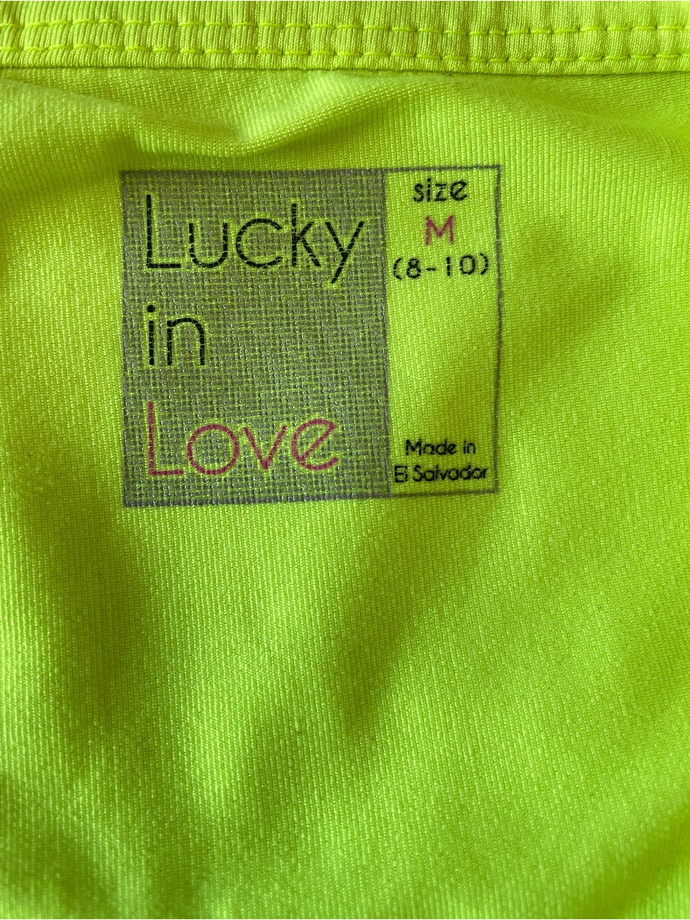 Lucky in Love Neon Lime Tennis Pickleball Skort Skirt, Tiered Layers, Sz Medium - Picture 3 of 9